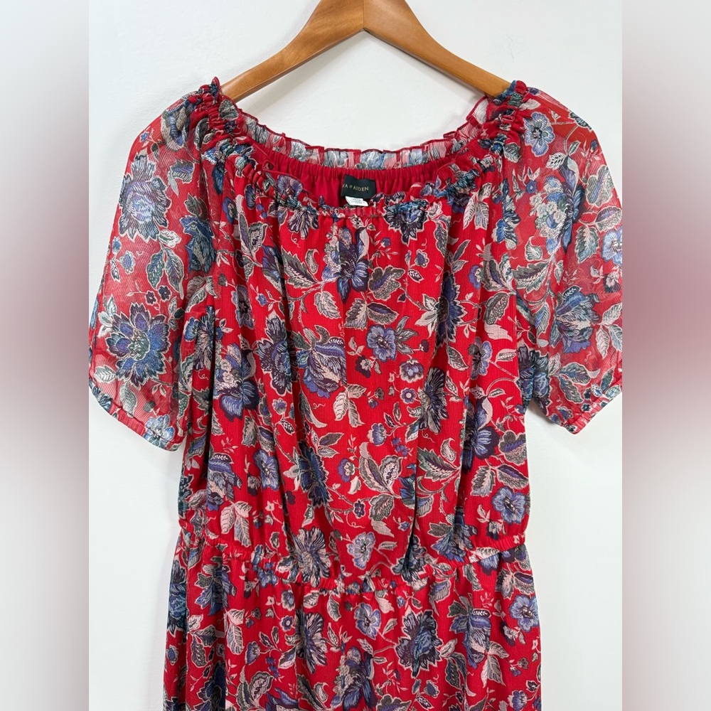 NEW ! AVA & AIDEN Floral Off-Shoulder Summer Beach Dress size L - Picture 4 of 12